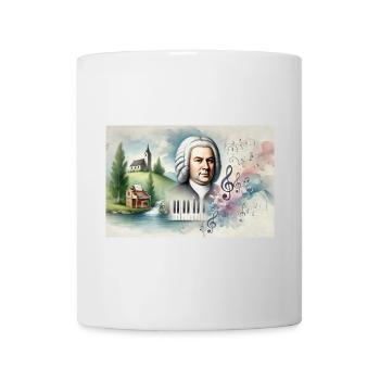 Johann Sebastian Bach: Porträt in vielen Malstilen - Tasse - Weiß - Vorne