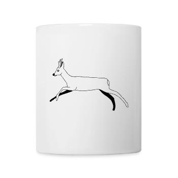 Deer / Roebuck - black and white graphic - Mug - white - Front