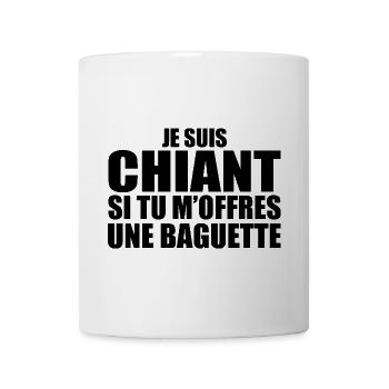 Homme qui adore : Baguette. Design Drôle Humour - Mug blanc - blanc - Devant