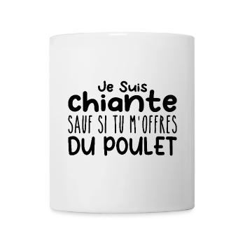 Woman who adores: Chicken. Funny Design Humor - Mug - white - Front