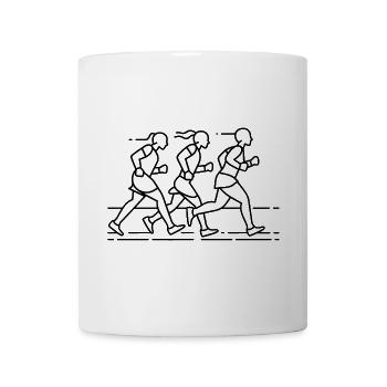 Läuferinnen Line Art - Tasse - Weiß - Vorne