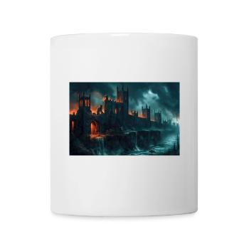 Poster Illustration Medieval Landscape in Ruins - Mug - white - Front