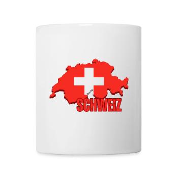 Flagge der Schweiz, Schweizer Stolz - Tasse - Weiß - Vorne