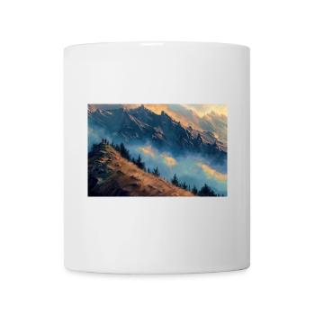 Poster Illustration Paysage de Montagne - Mug blanc - blanc - Devant