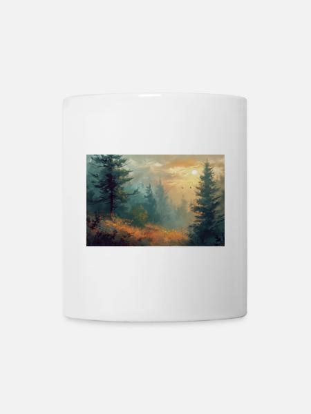 Forest Landscape Illustration Poster - Mug - white