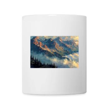 Poster Illustration Paysage de Montagne - Mug blanc - blanc - Devant