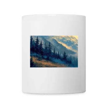 Poster Illustration Paysage de Montagne - Mug blanc - blanc - Devant