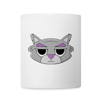 Katze mit riesigen Augen - Tasse - Weiß - Vorne