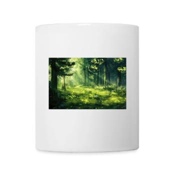 Waldlandschaft Illustration Poster - Tasse - Weiß - Vorne