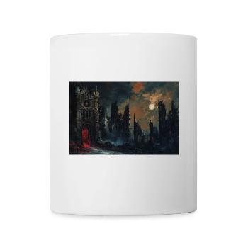 Poster Illustration Medieval Landscape in Ruins - Mug - white - Front