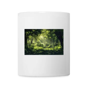 Waldlandschaft Illustration Poster - Tasse - Weiß - Vorne