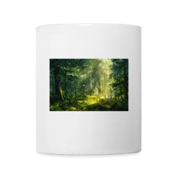 Waldlandschaft Illustration Poster - Tasse - Weiß - Vorne
