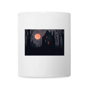 Haunted House Illustration Poster - Mug - white - Front