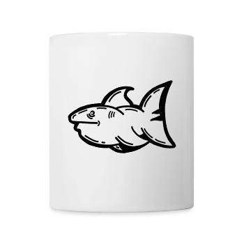 Cartoonish shark for marine conservation - Mug - white - Front