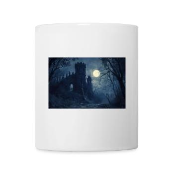 Poster Illustration Mittelalterliche Landschaft in Ruinen - Tasse - Weiß - Vorne