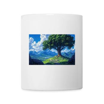 Nature Landscape Illustration Poster - Mug - white - Front