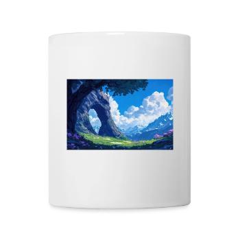 Poster Illustration Paysage de Montagne - Mug blanc - blanc - Devant