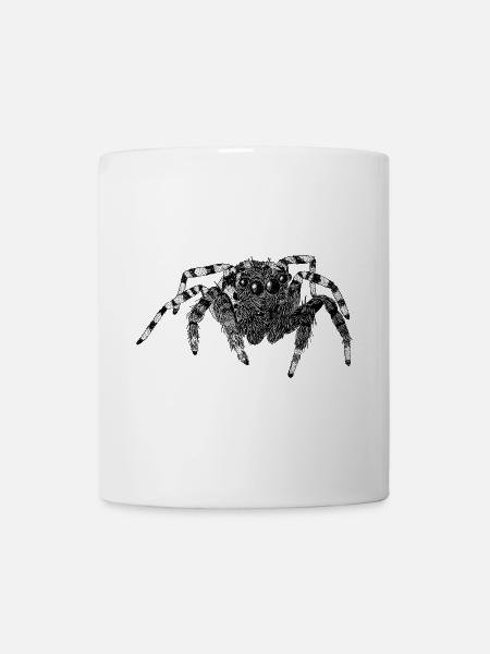 Jumping Spider Cute Spider Phidippus Arachnide - Mug - white