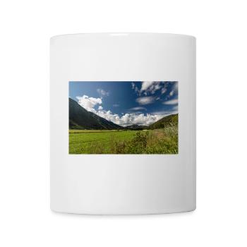 Poster Norway Landscape Meadow Mountains Sky Blue - Mug - white - Front