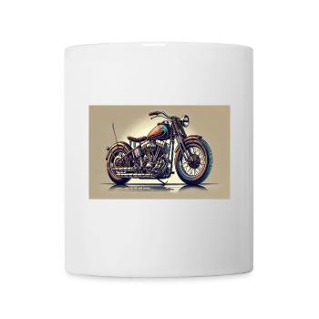 Glowing Vintage Motorcycle Chopper - Mug - white - Front