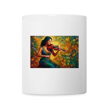 Violoniste artistique dans la nature - Mug blanc - blanc - Devant