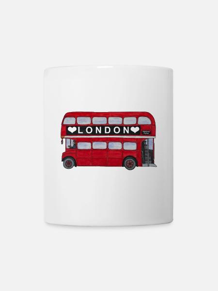 London Red Bus Double Decker England Tourist City - Mug - white