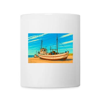 Kutter am Sletterstrand in Dänemark - Tasse - Weiß - Vorne