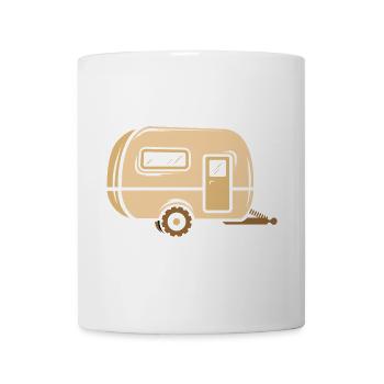 qek camping Auto - camper fahrzeug im cartoon stil - Tasse - Weiß - Vorne
