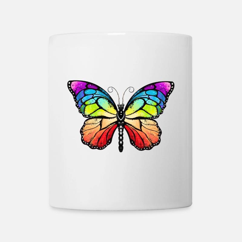 Rainbow pride butterfly - Tasse - Weiß