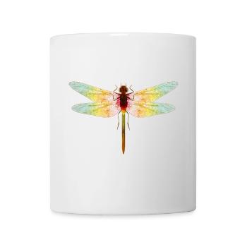 Iridescent Dragonfly – Filigree Insect Motif - Mug - white - Front