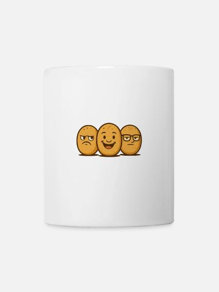 Brötchenbande – Coole Brotgesichter im Retro-Style - Tasse - Weiß
