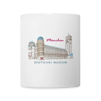 München Deutsches Museum Handzeichnung - Tasse - Weiß - Vorne