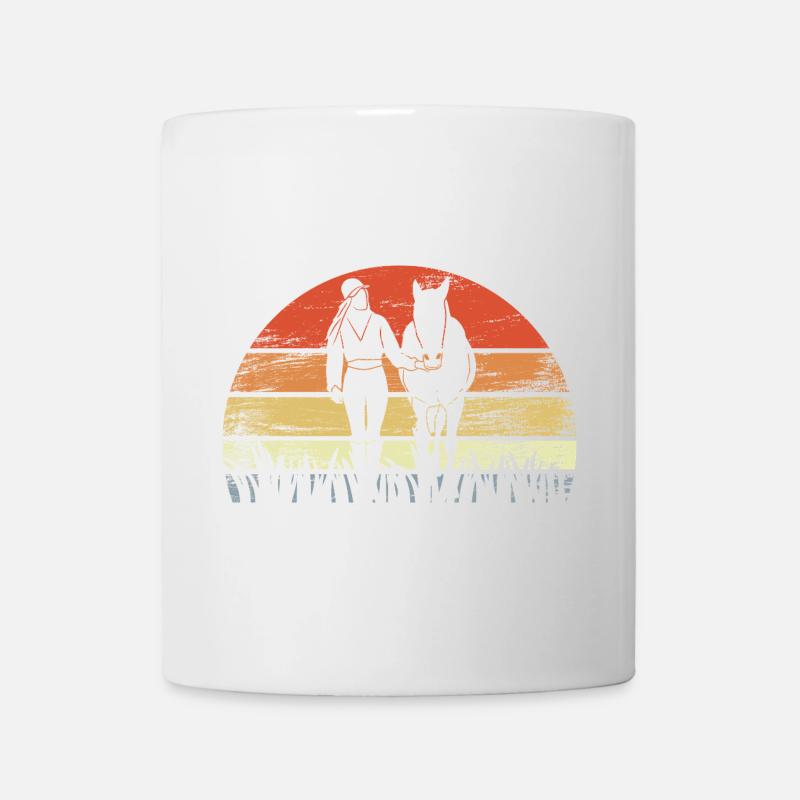 Vintage Reiterin - Tasse - Weiß