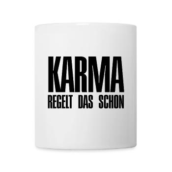 Karma regelt das schon - Tasse - Weiß - Vorne