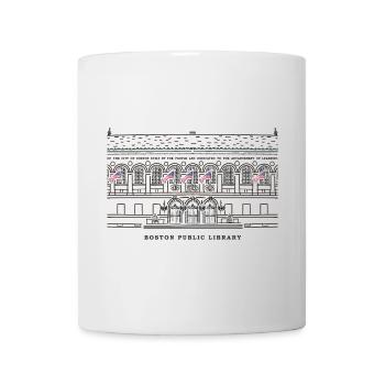 Boston, Drawing Public Library, États-Unis - Mug blanc - blanc - Devant