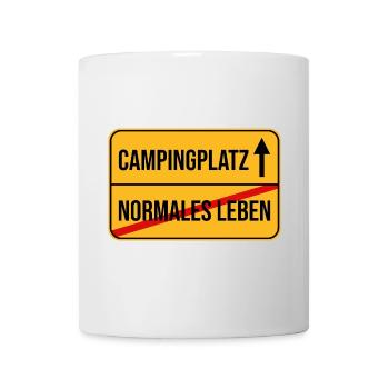 Campingplatz Warnhinweis Design - Tasse - Weiß - Vorne