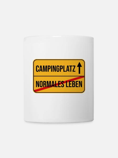 Campingplatz Warnhinweis Design - Tasse - Weiß