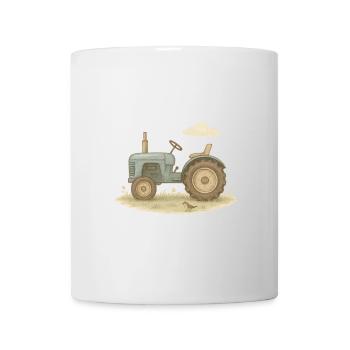 Tracteur bleu vintage - Mug blanc - blanc - Devant