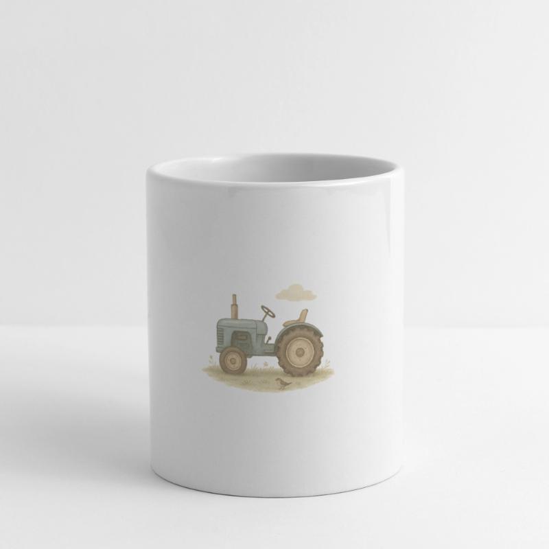 Blauer Oldtimer-Traktor Tasse