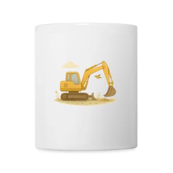 Colorful excavator in watercolor style - Mug - white - Front