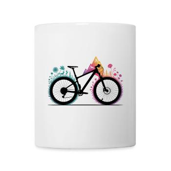 Rainbow MTB Silhouette - Mug - white - Front