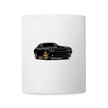 Muscle de nuit avec jantes jaunes - Mug blanc - blanc - Devant