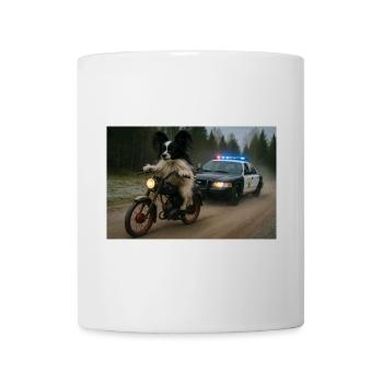 Moped von Polizeiauto gejagt - Tasse - Weiß - Vorne