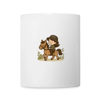 Petite cavalière sous la pluie douce - Mug blanc - blanc - Devant