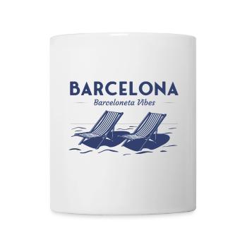 Barcelona Barceloneta Strandstühle Summer Vibes - Tasse - Weiß - Vorne