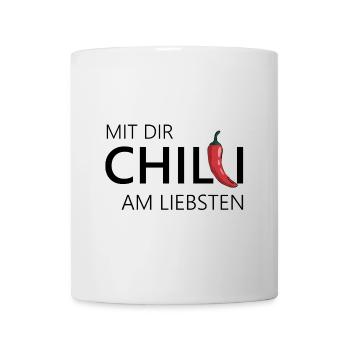 Feuriger Chili Paprika Illustration - Tasse - Weiß - Vorne