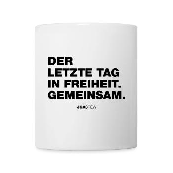 JGA: Der letzte Tag in Freiheit (Jungesellen-Crew) - Tasse - Weiß - Vorne
