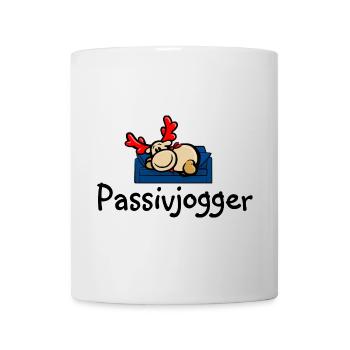 Le renne Elmondo sur le canapé en tant que joggeur passif - Mug blanc - blanc - Devant