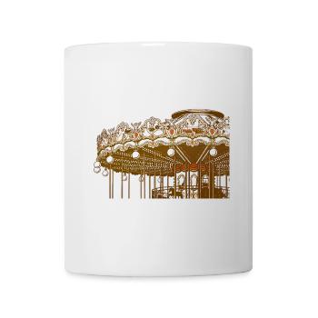 Design de carrousel vintage doré - Mug blanc - blanc - Devant