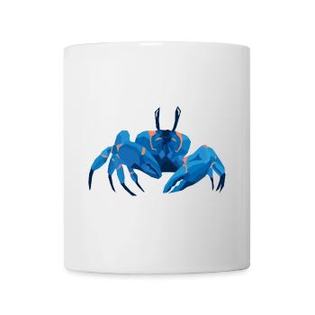 Blaue Krabbe Polygonaler Stil - Tasse - Weiß - Vorne